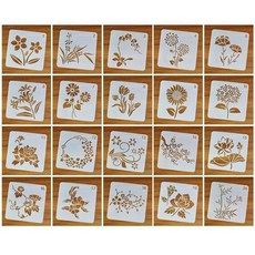 桃園發貨 【整套80張】插圖鏤空模板 模版繪畫工具 diy手工模尺 手賬 繪畫板 消字版用 繪圖模板 型板 鏤空, 1-20號（共20張）, 1個