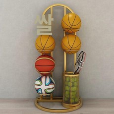 스토리지 랙 홈 축구 선반 장비 마운트 선반 럭비, 1개, 화이트 4단 8개 볼랙