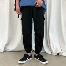남성 1컬러 카고 조거 팬츠 - 편안한 트레이닝 팬츠