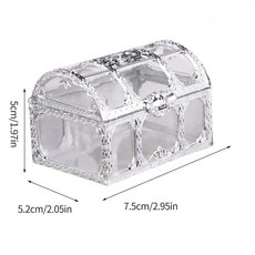 빈티지 투명 보물 상자 해적 코스프레 코스튬, 1개, 실버