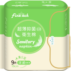 FineTech 超薄抑菌涼感衛生棉, 1個, 9片, 小型