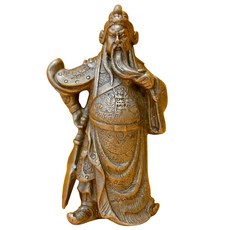관공 금속 조형상 관우 금속 장식품 삼국지 전설적 인물 가정 장식품 사무실 장식품 테이블 장식품, 노란색