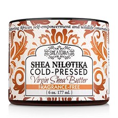 Shea Terra Organics 100% 유기농 냉압착 버진 시어 버터 - 무향 | 건성 피부를 부드럽게 하고 주름과 튼살을 줄여주는 천연 노화 방지 데일리 스킨 네일 및 헤어 크림 - 6온스, Ghana Gold, 177ml, 1개