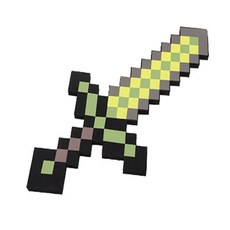 마인크래프트 상자 가면 코스프레 코스튬 장난감 칼 곡괭이 선물, 60cm 거품 노란색 검, 1개