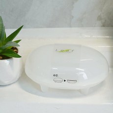 일본 수입 이중 구조 비누받침대 욕실 세면대 비누통 세탁용 비누 보관함, 화이트 뚜껑형