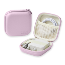 더심플러 USB 케이블 충전기 선정리 한번에! 미니 컬러 선 정리함 / 핸드폰 휴대폰 충전기선 선정리 케이스 / 해외여행 필수품 준비물 / 작은 소형 디지털 보관 파우치, 바이올렛, 1개