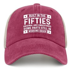 Built in Fifties 오리지널 및 Unrestored Some Parts 트러커 모자 여성용 트렌디한 메시 캡 여름용 핑크 단일 사이즈 150155