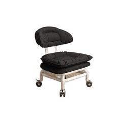 복층 낮은 바퀴 의자 등받이 쿠션 이동식, 블랙 좌석높이 26cm