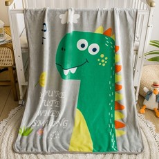 秋冬季幼兒園午睡被 雙層加厚法蘭絨 超輕量保暖空調毯, 10.灰底 小恐龍