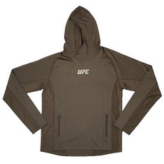 UFC 남성용 긴소매 풀오버 후드 - 지퍼가 달린 사이드 포켓 신축성 있는 폴리에스터 올리브 154975