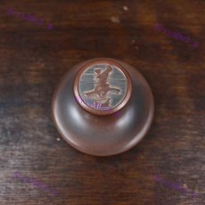 坭興陶茶壺底墊蓋置蓋託底座杯託 家用蓋碗蓋託茶蓋託, 1個, 善字古銅高約4厘米