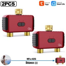 WiFi 듀얼 존 스마트 워터 타이머 정원 관개 컨트롤러 허브 필요 없음 드립 및 스프링클러 밸브 앱 제어 A, 01 빠른  Mainland, 01 2PCS-GX03WF