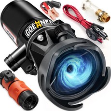 12V RV 휴대용 매서레이터 펌프 폐수 하수 12GPM 흡입력 3.2피트 상승 10피트 처리에 적합, Jet-black