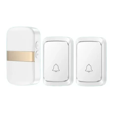 무선 스마트 초인종 홈 환영 도어 벨 300M/984 FT 60 노래 소켓 필요 없음 무선 초인종 배터리 유형, 07 Gold 2B1R, 01 CHINA