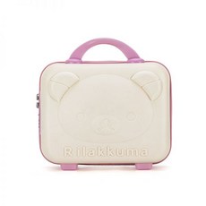 새로운 블라인드 박스 PP 휴대용 곰 가방 3D 만화 화장품 상자 다기능 미니 메이크업 보, 14인치, 핑크색 일반 구성의 오프화이트(잠금 해제 + 반포켓 안