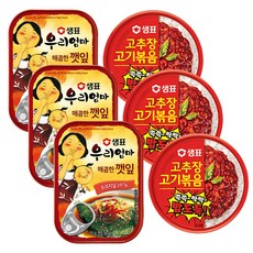 샘표 우리엄마 매콤한 깻잎 70g x 3p + 고추장 고기볶음 95g x 3p, 1개