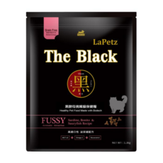 樂倍 LaPetz The Black 黑酵母無穀保健貓糧，熟齡挑嘴貓高適口性配方，沙丁魚鰹魚秋刀魚，1.3公斤, 泌尿道保健, 1.3kg, 1個