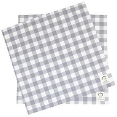 런치크로스 그레이 체크 2매 세트 냅킨 런치 매트 도시락 급식 통원 통학 초등학생 키즈 일본 제조 HOPPE