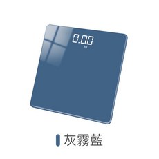 HONG JIN 宏晉 LED藍牙體重計 LED螢幕 智能漸層電子秤 USB充電 鋼化玻璃 圓角設計 防爆 可秤180公斤 馬卡龍色 體重機, 【充電版-灰霧藍】藍牙體重計, 1個