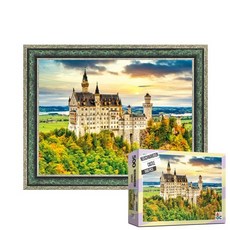 퍼즐피플 풍경 랜드마크 500피스 직소퍼즐, 노이슈반스타인 성 500피스 액자포함(엔틱그린), 퍼즐유액 포함, 1개