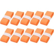 스쿼시그립 핸들 라켓그립 테니스용 라켓 그립 테이프 10개 세트 스쿼시용 PU 오버그립 및 낚싯대용, Orange