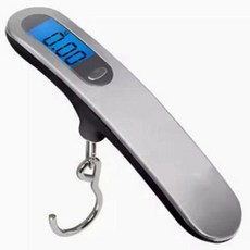 50kg電子行李秤 數位不銹鋼旅行秤 手提包裹秤 行李箱秤, 1個, 黑色掛鉤款+一顆電池