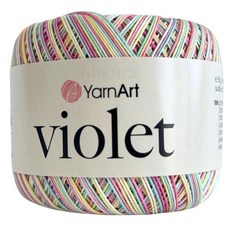 Yarn Art 타래 1개 YarnArt 바이올렛 머서리화 면사 실 100개 크로셰 레이스 핸드 뜨개질 실 자수 예술 공예 (크림 326), 멜란지 - 502
