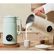 두유 제조기 자동 소형 다기능 콩물만들기 콩물메이커, 그린 1.5L + 스마트 예약 + 10엽칼