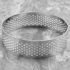 케이크 링 몰드 6pcs 스테인레스 스틸 다공성 타르트 링 천공 된 파이 케이크 링 곰팡이 케이크 무스 링 7cm