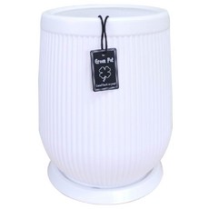 제이케이몰 모던 롱스트라이프 플라스틱 화분 원형 화분 가벼운 화분 튼튼한 화분2027(W) 2232(W) 2237(W) 2650(W) 2650(G), 화이트, 1개