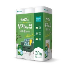 모나리자 부자되는집 화장지 내추럴 클래식 20m 30롤 물에 잘녹는 부드러운 휴지, 30개