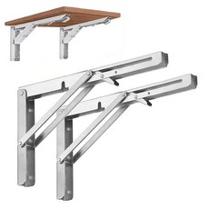 아이베란다 선반 확장형 접이식 선반대 철물 스텐 290mm (2개1세트), 실버, 1개