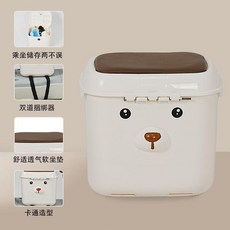 兒童前置儲物安全座椅 電動車/電瓶車/摩托車寶寶專用, 低配小熊奶油白+捆綁器+防撞墊, 1個