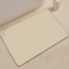 硅藻泥侘寂風現代浴缸防滑腳墊線條地墊家用浴室進門口吸水墊玄關簡約-1340*60【科技布 橡膠底】, 1個, 簡約-13