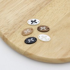 18mm 라운드 리본 자개 라벨, 1개, 블랙