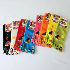 오리엔탈 여성 발가락양말 2P 유니크 기모노 디자인 발목 면양말