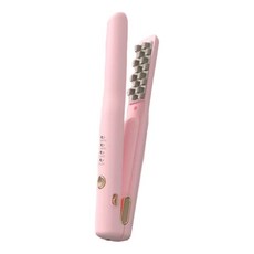 無線充電款 迷你便攜直髮器，多檔溫度選擇, 粉色, 玉米夾板