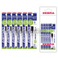 제브라 델가드 샤프심 0.7mm(30본입) 세트, 샤프심 0.7mm B 6개세트