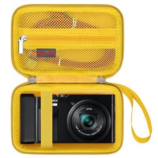 Elonbo 파나소닉 LUMIX ZS99 LX10 ZS60 ZS70 ZS80 ZS200 ZS100 4K 디지털 카메라용 휴대용 케이스 포인트 앤 슛 카메라 하드 여행용 가방 케, 옐로우, 옐로우