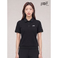 비오비 여성 베이직 퍼포먼스 카라티셔츠 블랙 BOW52PKHBK