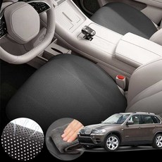 BMW E70 X5 (07~13) 30i (N52K) 차량용 초슬림 통풍 시트 커버 블랙 2개 세트