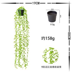 仿真曼陀羅懸掛植物盆栽 家居裝飾綠植藤條豌豆莢, 過江龍套裝