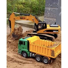 HUINA 遙控全金屬模型挖土機 1/14比例 隱藏式螺桿 合金怪手 Bruder參考, 1個