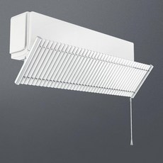 無品牌 空調擋風板壁掛式導風板 空調罩 百葉遮風板 免打孔, 1個, 象牙白 底掛款