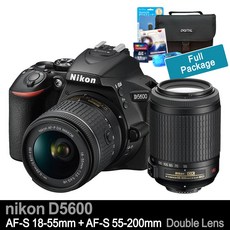 니콘 카메라 D5600+18-55mm+55-200mm 더블렌즈킷+고속80GB메모리+여행용가방+UV필터+리더기+청소셋 [풀세트] k, 단품