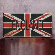 차량 번호판 빈티지 외국차 플레이트 펍 장식 소품 카페, 1개, 연보라