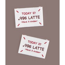 퀼트스타 라떼 986 LATTE 직조라벨, 2개, 레드초코