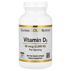 California Gold Nutrition Vitamin D3 2000IU 360정, 1개