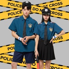 뉴욕 경찰 반티 NYPD 네이비 코스프레 졸사 체육대회 코스튬 코스프레 할로윈 옷