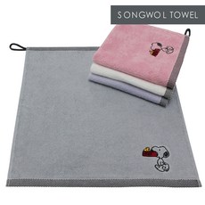 송월타월 스누피 블럭블랙34 고리수건 핸드타월, 보라, 1개